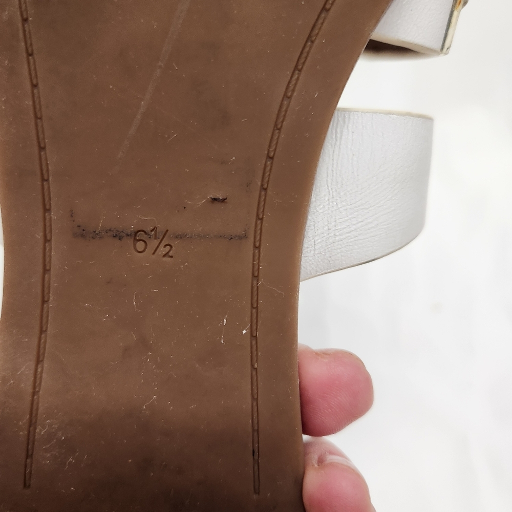 Tory Burch White Leather Anchor Flat Slides Size 6.5 - Picture 8 of 8